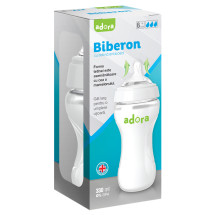 Biberon cu gat larg si tetina anticolici 6 luni+, 330 ml, ADORA