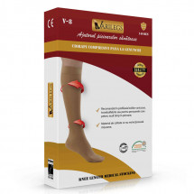 Ciorapi compresivi medicali pana la genunchi VARILEGS (18-22 MmHg), bej - S