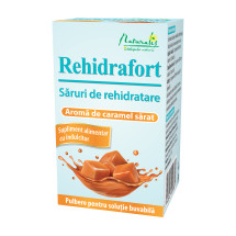 Rehidrafort cu aroma de caramel sarat, pulbere pentru solutie buvabila, 10 plicuri, NATURALIS