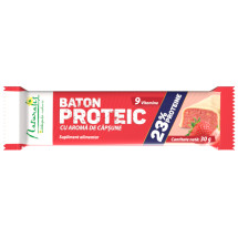 Baton proteic cu aroma de capsune, 30 g, NATURALIS