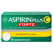 Aspirin Plus C Forte 800 mg/480 mg X10 comprimate efervescente