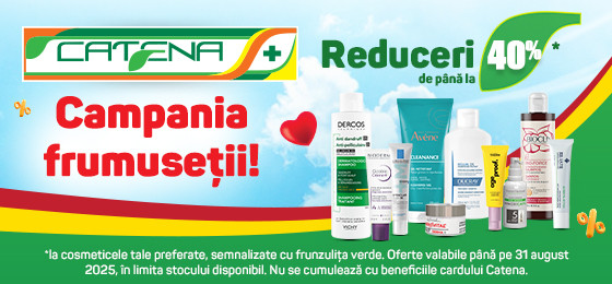 Campania Frumuseții la Catena – reduceri de până la 40% la cosmetice și dermatocosmetice! 